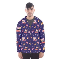 Cat Astro Love Men s Hooded Windbreaker by designsbymallika