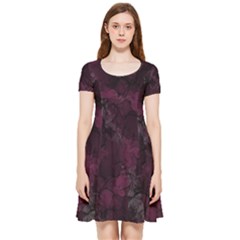 Purple Alcohol Ink Inside Out Cap Sleeve Dress by Dazzleway
