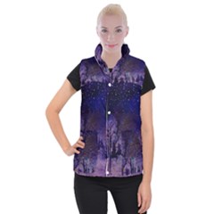 Winter Nights In The Forest Women s Button Up Vest by ArtsyWishy