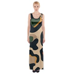 Exotic Leopard Skin Design Thigh Split Maxi Dress by ArtsyWishy