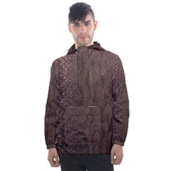 Leather Snakeskin Design Men s Front Pocket Pullover Windbreaker by ArtsyWishy