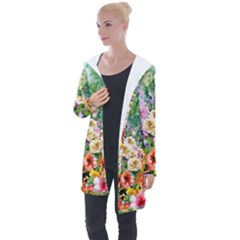 Forest Flowers  Longline Hooded Cardigan by ArtsyWishy