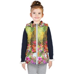 Forest Flowers  Kids  Hooded Puffer Vest by ArtsyWishy