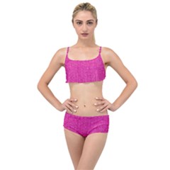 Pink Denim Design  Layered Top Bikini Set by ArtsyWishy