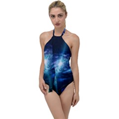 The Galaxy Go With The Flow One Piece Swimsuit by ArtsyWishy