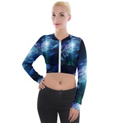 The Galaxy Long Sleeve Cropped Velvet Jacket by ArtsyWishy