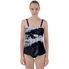 Whale In Clouds Twist Front Tankini Set by goljakoff