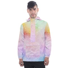 Rainbow Splashes Men s Front Pocket Pullover Windbreaker by goljakoff