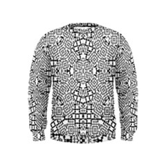 Modern Black And White Geometric Print Kids  Sweatshirt by dflcprintsclothing