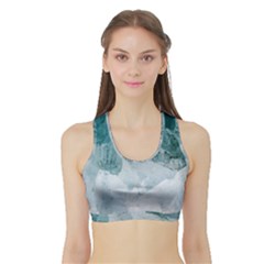 Blue Waves Sports Bra With Border by goljakoff