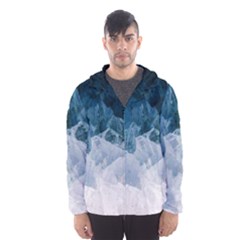 Blue Ocean Waves Men s Hooded Windbreaker by goljakoff