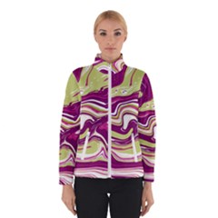 Purple Vivid Marble Pattern Winter Jacket by goljakoff