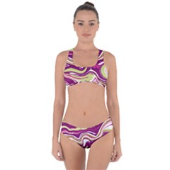 Purple Vivid Marble Pattern Criss Cross Bikini Set by goljakoff