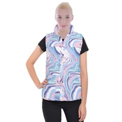 Rose And Blue Vivid Marble Pattern 11 Women s Button Up Vest by goljakoff