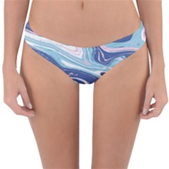 Blue Vivid Marble Pattern 12 Reversible Hipster Bikini Bottoms by goljakoff