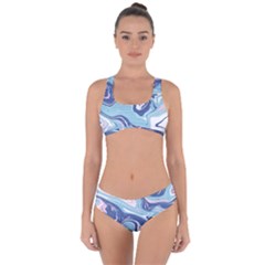 Blue Vivid Marble Pattern 12 Criss Cross Bikini Set by goljakoff