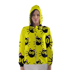 Cats Heads Pattern Design Women s Hooded Windbreaker by Amaryn4rt