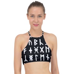 The Anglo Saxon Futhorc Collected Inverted Racer Front Bikini Top by WetdryvacsLair