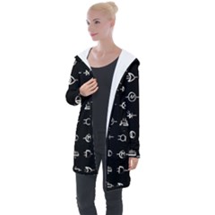 Electrical Symbols Callgraphy Short Run Inverted Longline Hooded Cardigan by WetdryvacsLair