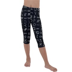 Hobo Signs Collected Inverted Kids  Lightweight Velour Capri Leggings  by WetdryvacsLair