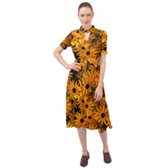 Rudbeckias  Keyhole Neckline Chiffon Dress by Sobalvarro