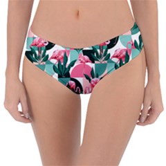 Beautiful Flamingo Pattern Reversible Classic Bikini Bottoms by designsbymallika