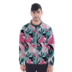 Beautiful Flamingo Pattern Men s Windbreaker by designsbymallika