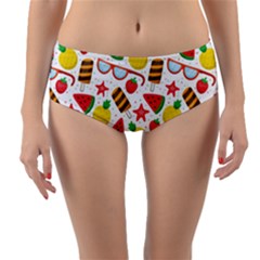 Summer Love Reversible Mid-waist Bikini Bottoms by designsbymallika
