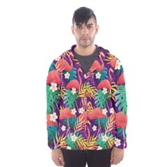 Flamingo Love Men s Hooded Windbreaker by designsbymallika