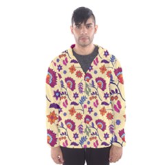 Pretty Ethnic Flowers Men s Hooded Windbreaker by designsbymallika