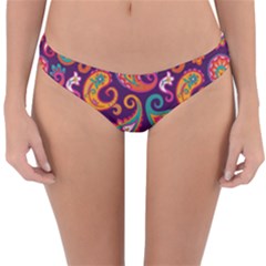 Paisley Purple Reversible Hipster Bikini Bottoms by designsbymallika