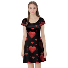 Multicoeur Short Sleeve Skater Dress by sfbijiart