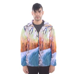 Paysage D hiver Men s Hooded Windbreaker by sfbijiart