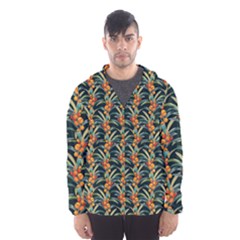 Orange Flower Love Men s Hooded Windbreaker by designsbymallika