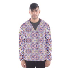 Antique Tile Pattern Men s Hooded Windbreaker by designsbymallika