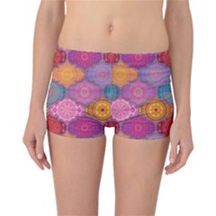 Vintage Love Mandala Reversible Boyleg Bikini Bottoms by designsbymallika