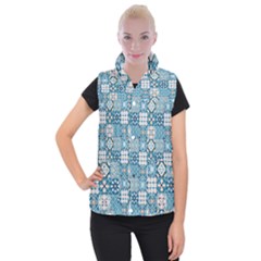 Ceramic Tile Pattern Women s Button Up Vest by designsbymallika