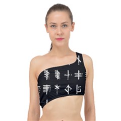 Ogham Rune Set Complete Inverted Spliced Up Bikini Top  by WetdryvacsLair