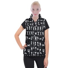 Macromannic Runes Collected Inverted Women s Button Up Vest by WetdryvacsLair