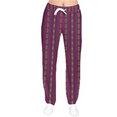 Maroon Sprinkles Women Velvet Drawstring Pants by Sparkle