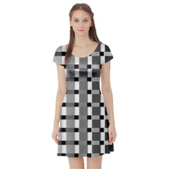 Nine Bar Monochrome Fade Squared Pulled Inverted Short Sleeve Skater Dress by WetdryvacsLair