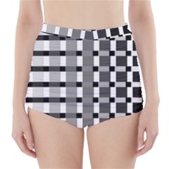 Nine Bar Monochrome Fade Squared Pulled Inverted High-waisted Bikini Bottoms by WetdryvacsLair