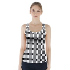 Nine Bar Monochrome Fade Squared Pulled Inverted Racer Back Sports Top by WetdryvacsLair