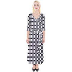 Nine Bar Monochrome Fade Squared Pulled Inverted Quarter Sleeve Wrap Maxi Dress by WetdryvacsLair