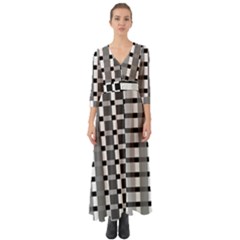 Nine Bar Monochrome Fade Squared Pulled Inverted Button Up Boho Maxi Dress by WetdryvacsLair