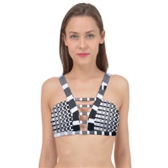 Nine Bar Monochrome Fade Squared Pulled Inverted Cage Up Bikini Top by WetdryvacsLair