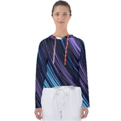 Blue And Purple Stripes Women s Slouchy Sweat by Dazzleway