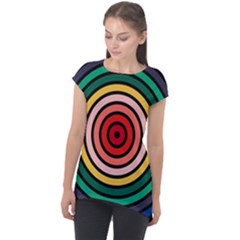 Nine 9 Bar Rainbow Target Cap Sleeve High Low Top by WetdryvacsLair