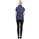 Roses Pattern Blue Color Women s Button Up Vest View2