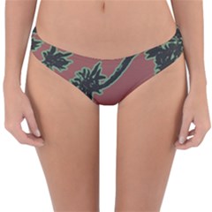 Tropical Style Floral Motif Print Pattern Reversible Hipster Bikini Bottoms by dflcprintsclothing